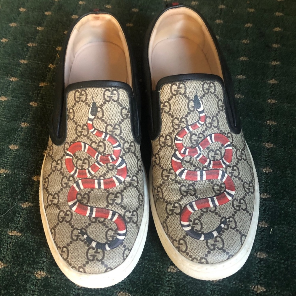 Gucci Loafers with Red Snake Design
